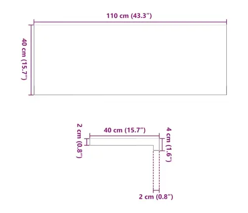 Palodzes 2 Gb., Gaiši Brūns, 110X40X2 Cm, Ozola Masīvkoks Vidaxl