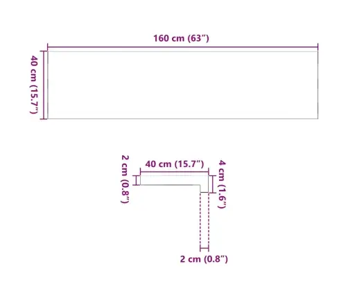 Aknalauad 2 Tk, Helepruun, 160 X 40 X 2 cm Toekas Tammepuit