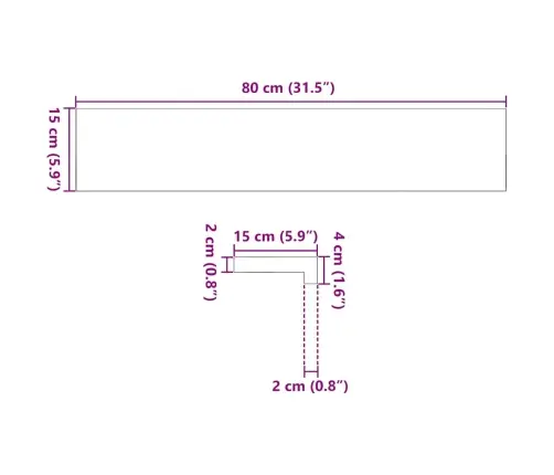 Palodzes 2 Gb., Tumši Brūns, 80X15X2 Cm, Ozola Masīvkoks Vidaxl