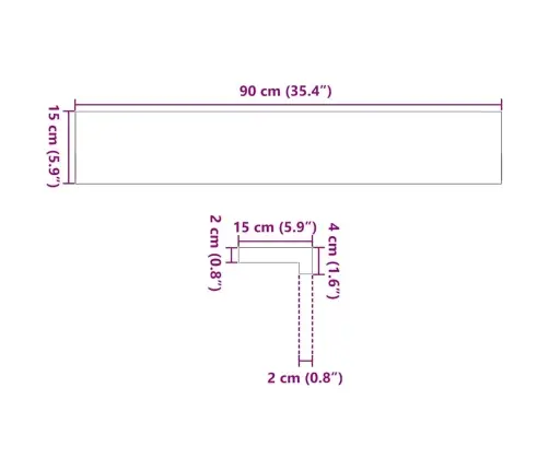 Aknalauad 2 Tk, Tumepruun, 90 X 15 X 2 cm Toekas Tammepuit
