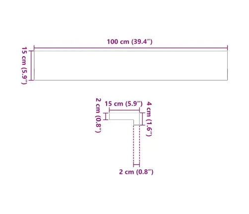 Palodzes 2 Gb., Tumši Brūns, 100X15X2 Cm, Ozola Masīvkoks Vidaxl