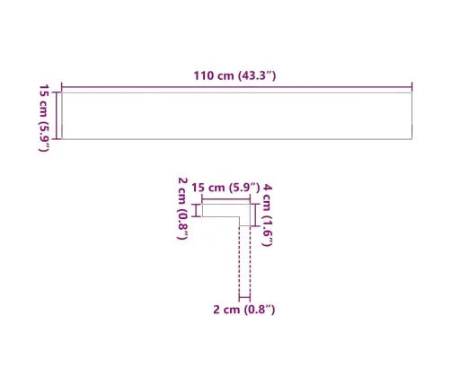 Palodzes 2 Gb., Tumši Brūns, 110X15X2 Cm, Ozola Masīvkoks Vidaxl