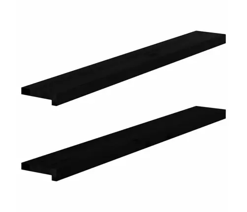 Palangės, 2 Vnt, Tamsiai Rudos, 120X15X2 cm Ąžuolo Medienos