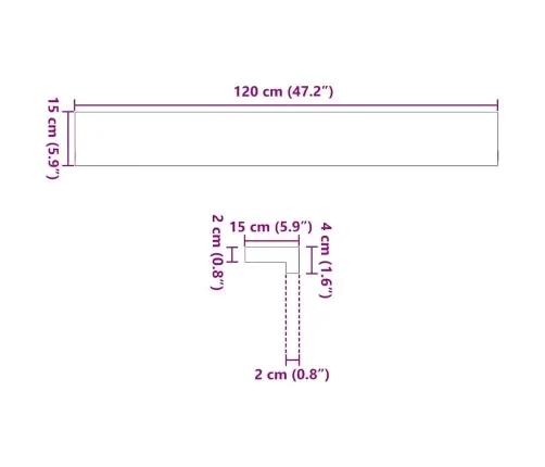 Palangės, 2 Vnt, Tamsiai Rudos, 120X15X2 cm Ąžuolo Medienos