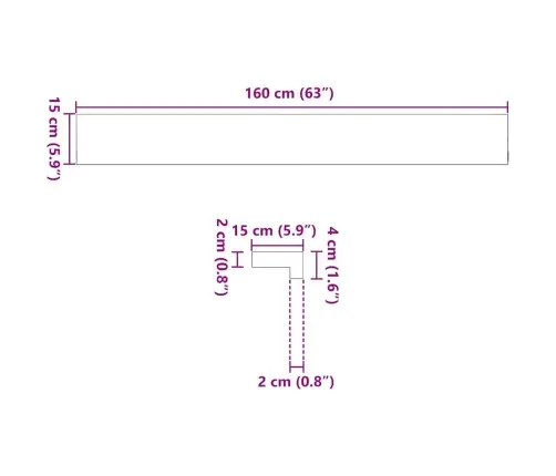 Palodzes 2 Gb., Tumši Brūns, 160X15X2 Cm, Ozola Masīvkoks Vidaxl
