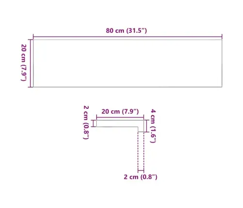 Aknalauad 2 Tk, Tumepruun, 80 X 20 X 2 cm Toekas Tammepuit