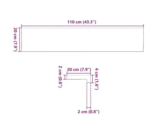 Palodzes 2 Gb., Tumši Brūns, 110X20X2 Cm, Ozola Masīvkoks Vidaxl