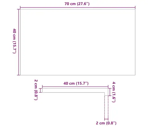 Aknalauad 2 Tk, Tumepruun, 70 X 40 X 2 cm Toekas Tammepuit