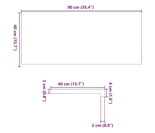 Palodzes 2 Gb., Tumši Brūns, 90X40X2 Cm, Ozola Masīvkoks Vidaxl
