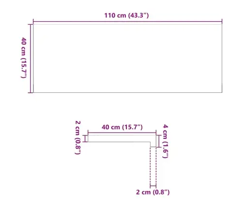 Palodzes 2 Gb., Tumši Brūns, 110X40X2 Cm, Ozola Masīvkoks Vidaxl