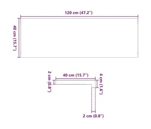 Palodzes 2 Gb., Tumši Brūns, 120X40X2 Cm, Ozola Masīvkoks Vidaxl