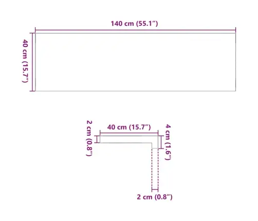 Palodzes 2 Gb., Tumši Brūns, 140X40X2 Cm, Ozola Masīvkoks Vidaxl