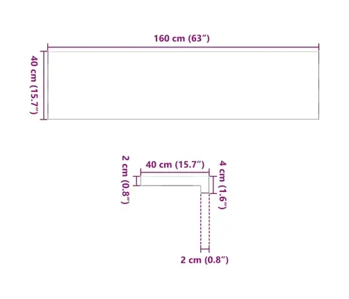 Palangės, 2 Vnt, Tamsiai Rudos, 160X40X2 cm Ąžuolo Medienos