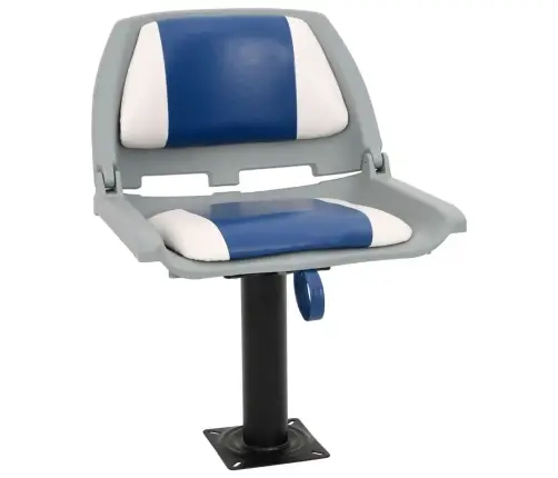 Salokāms Laivas Sēdeklis Bez Spilvena Zili Un Balti 48X51X41 Cm Vidaxl