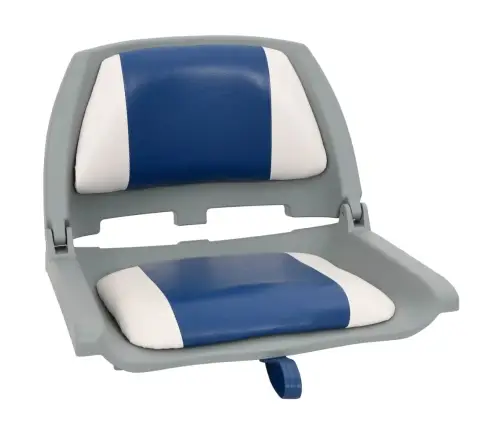 Salokāms Laivas Sēdeklis Bez Spilvena Zili Un Balti 48X51X41 Cm Vidaxl