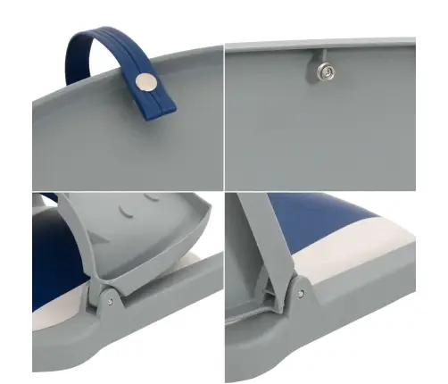 Salokāms Laivas Sēdeklis Bez Spilvena Zili Un Balti 48X51X41 Cm Vidaxl