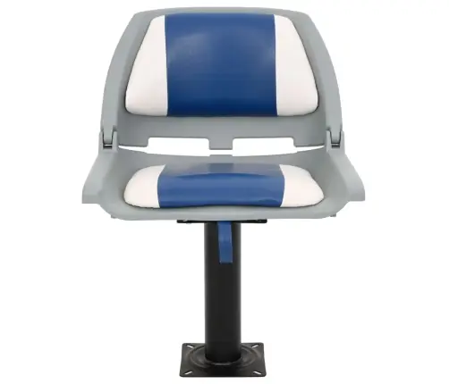 Salokāms Laivas Sēdeklis Bez Spilvena Zili Un Balti 48X51X41 Cm Vidaxl