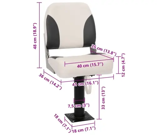 4-Daļīgs Salokāms Laivas Sēdeklis, Augsta Atzveltne Vidaxl