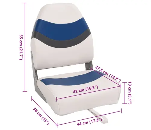 Salokāmi Laivas Sēdekļi, 2 Gab., Augsta Atzveltne, 44X38X55 Cm Vidaxl