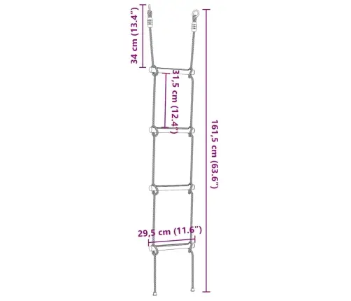 Virvinės Kopėčios Vaikams Su 4 Laipteliais, Įvairiaspalvės
