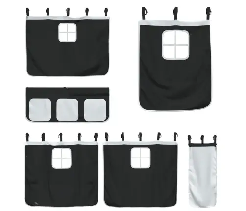 Augstā Gulta Ar Aizkariem Un Slidkalniņu, 90X200 Cm, Priede Vidaxl