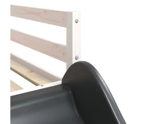 Augstā Gulta Ar Aizkariem Un Slidkalniņu, 80X200 Cm, Priede Vidaxl