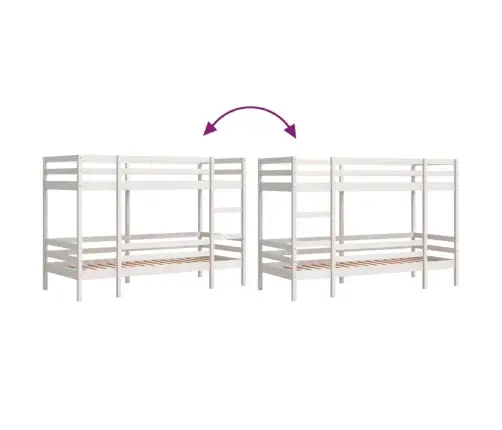 Narivoodi, Valge, 80 X 200 cm Männipuit