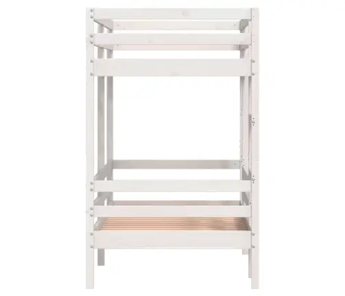 Divstāvu Gulta, Balta, 90X200 Cm, Priedes Masīvkoks Vidaxl