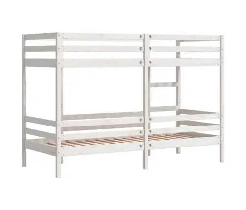 Divstāvu Gulta, Balta, 90X200 Cm, Priedes Masīvkoks Vidaxl