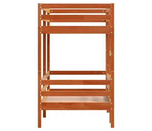 Dviaukštė Lova, Vaško Ruda, 90X200cm Pušies Medienos Masyvas