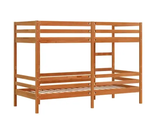 Dviaukštė Lova, Vaško Ruda, 90X200cm Pušies Medienos Masyvas