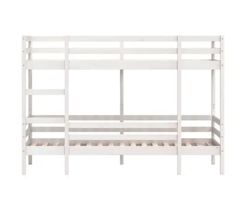 Divstāvu Gulta, Balta, 90X190 Cm, Priedes Masīvkoks Vidaxl