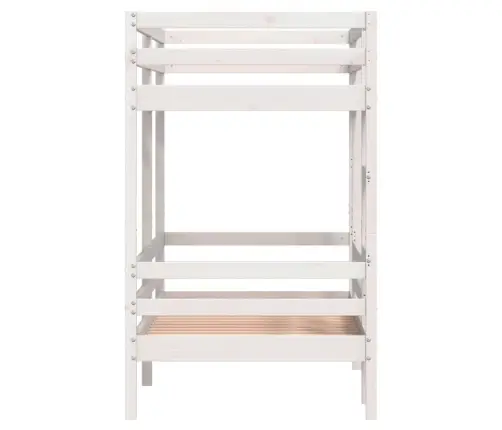 Divstāvu Gulta, Balta, 90X190 Cm, Priedes Masīvkoks Vidaxl