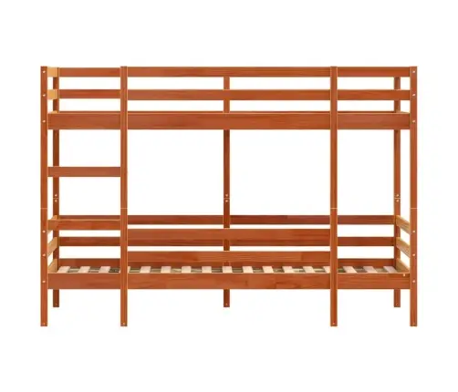 Divstāvu Gulta, Vaska Brūna, 90X190 Cm, Priedes Masīvkoks Vidaxl