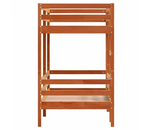 Divstāvu Gulta, Vaska Brūna, 90X190 Cm, Priedes Masīvkoks Vidaxl