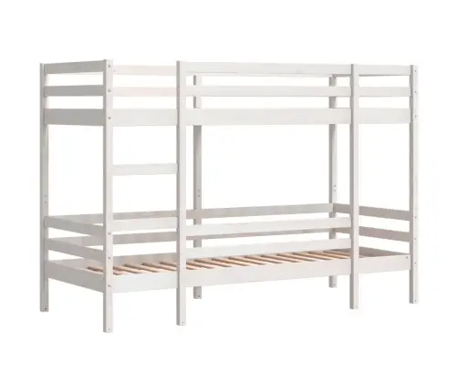 Divstāvu Gulta, Balta, 75X190 Cm, Priedes Masīvkoks Vidaxl