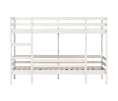 Divstāvu Gulta, Balta, 75X190 Cm, Priedes Masīvkoks Vidaxl