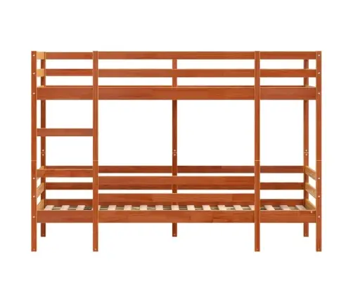 Divstāvu Gulta, Vaska Brūna, 75X190 Cm, Priedes Masīvkoks Vidaxl