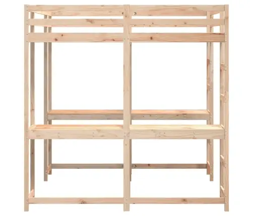 Augstā Gulta, Rakstāmgalds, Kāpnes, 180X200 Cm, Priedes Koks Vidaxl