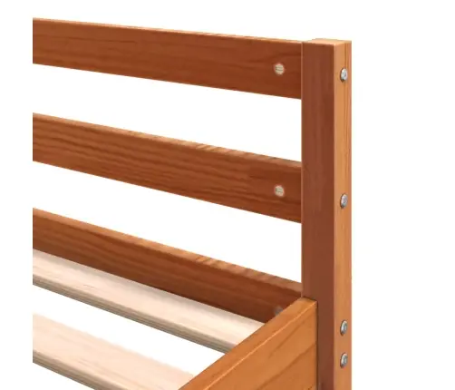 Aukšta Lova Su Rašomuoju Stalu Ir Kopėčiomis, Ruda, 180X200Cm