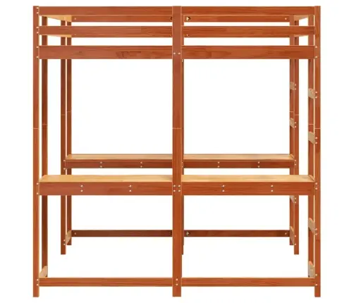 Augstā Gulta, Rakstāmgalds, Kāpnes, Vaska Brūnas, 160X200 Cm Vidaxl