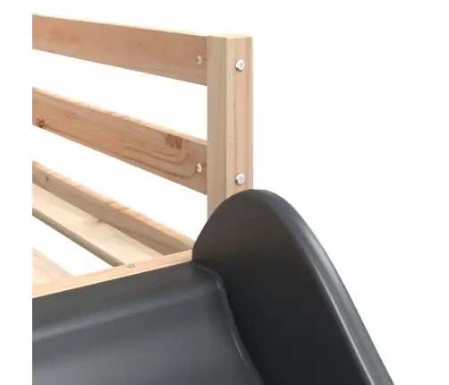 Divstāvu Gulta Ar Slidkalniņu, 80X200 Cm, Priedes Masīvkoks Vidaxl