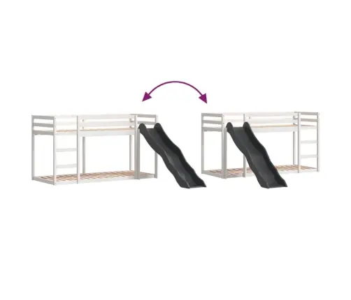 Narivoodi Liumäe Ja Redeliga, Valge, 90 X 200 cm Männipuit