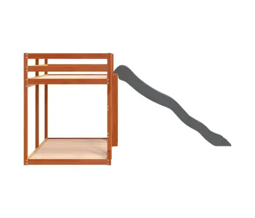 Vaikiška Lova Su Čiuožykla/Kopėčiomis, Ruda, 90X200cm Pušis