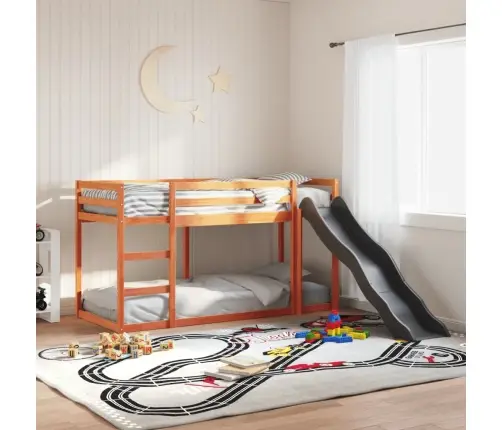 Vaikiška Lova Su Čiuožykla/Kopėčiomis, Ruda, 90X200cm Pušis