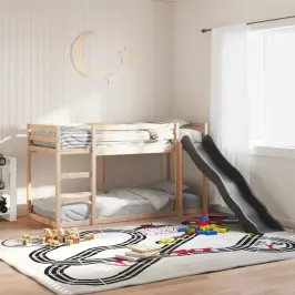 Divstāvu Gulta Ar Slidkalniņu Un Kāpnēm, 90X190Cm, Priedes Koks Vidaxl