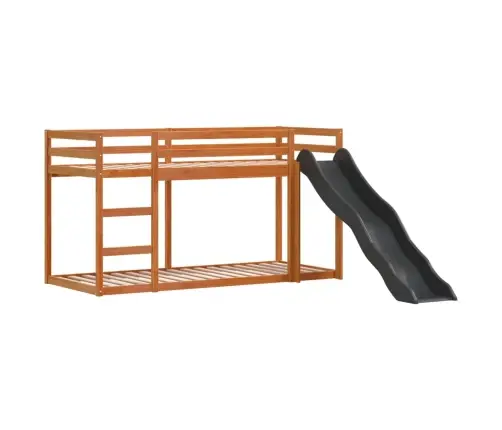 Divstāvu Gulta Ar Slidkalniņu Un Kāpnēm, 75X190Cm, Priedes Koks Vidaxl