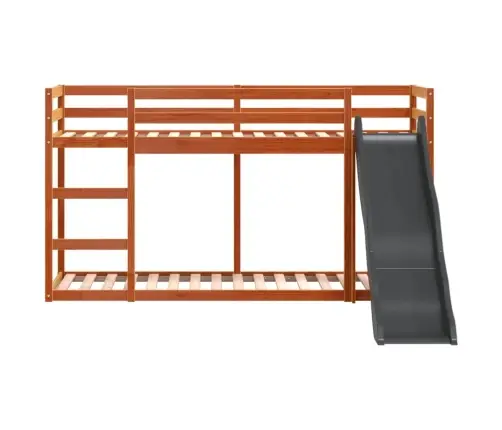 Divstāvu Gulta Ar Slidkalniņu Un Kāpnēm, 75X190Cm, Priedes Koks Vidaxl