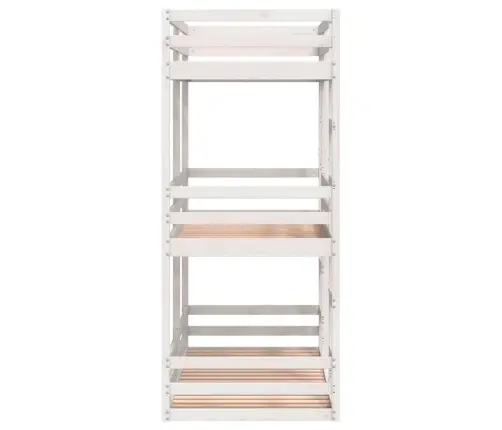 Kolmkordne Narivoodi, Valge, 90X190 cm Männipuit