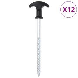 Telts Mietiņi, 12 Gab., 17 Cm, Ø7 Mm, Cinkots Tērauds Vidaxl